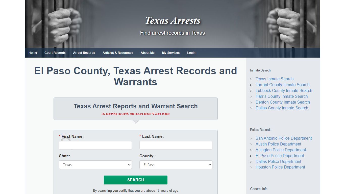 Texas Arrest Records and Warrant Search